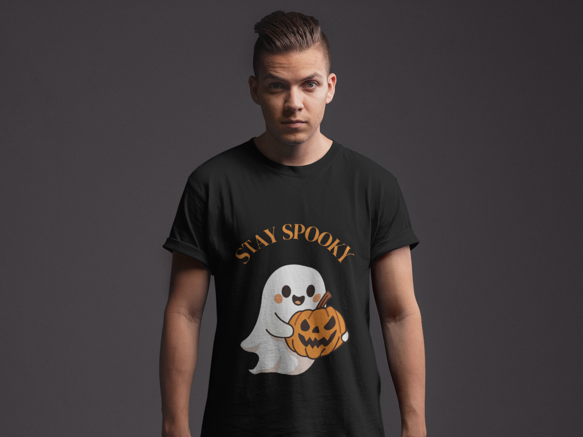 Men's Stay Spooky Ghost Tee, Halloween T-Shirt, Cute Ghost Apparel