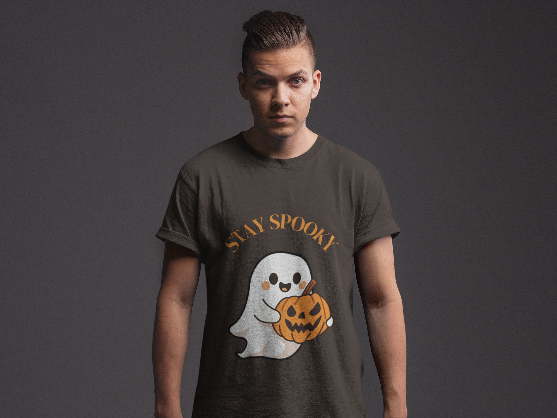 Men's Stay Spooky Ghost Tee, Halloween T-Shirt, Cute Ghost Apparel
